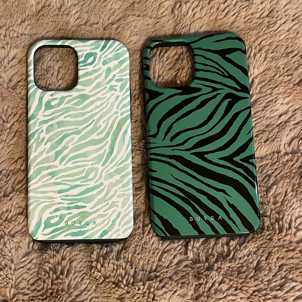 Two Burga iPhone 12 Pro cases